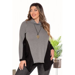 Asymmetric knitted blouse