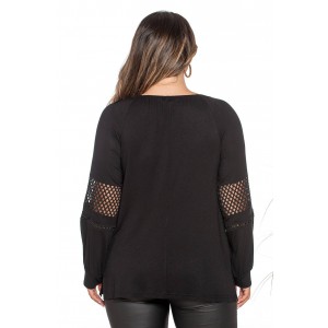 Elastic blouse with net in hand
